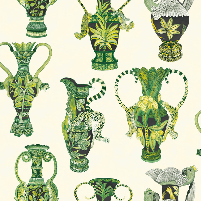 COLE & SON ARDMORE KHULU VASES - GREEN & WHITE 109/12056.CS.0