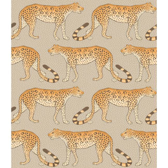 COLE & SON ARDMORE LEOPARD WALK - STONE & ORANGE 109/2010.CS.0