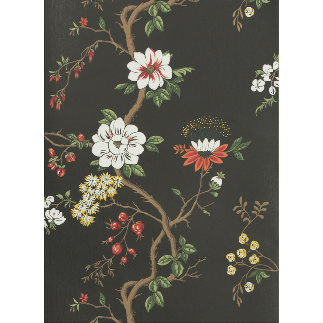 COLE & SON BOTANICAL BOTANICA CAMELLIA - WHITE/RED/CHARCO 115/8026.CS.0