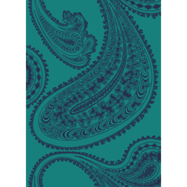 COLE & SON CONTEMPORARY FABRICS RAJAPUR - INK ON PETROL upholstery fabric swatch for sample-first furniture planning