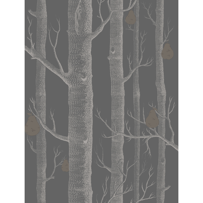 COLE & SON CONTEMPORARY RESTYLED WOODS & PEARS - GILVER/BLACK 95/5031.CS.0