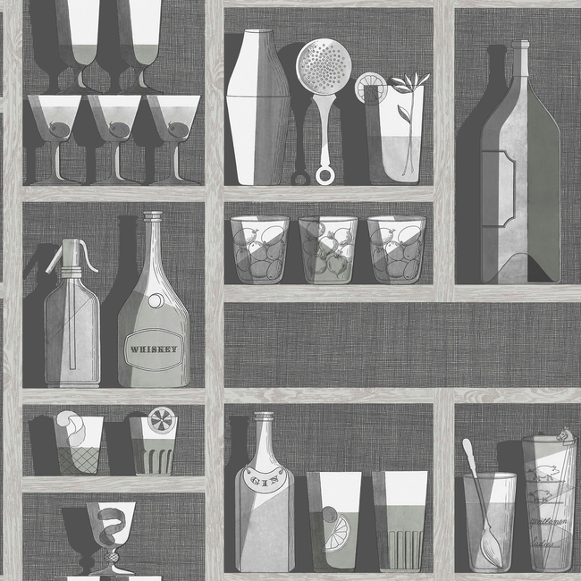COLE & SON FORNASETTI SENZA TEMPO COCKTAILS - SOOT/SNOW 114/23045.CS.0
