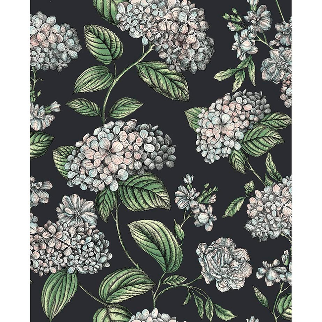 COLE & SON FORNASETTI SENZA TEMPO II RAMO DI ORTENSIA - CHARCOAL 123/8038.CS.0