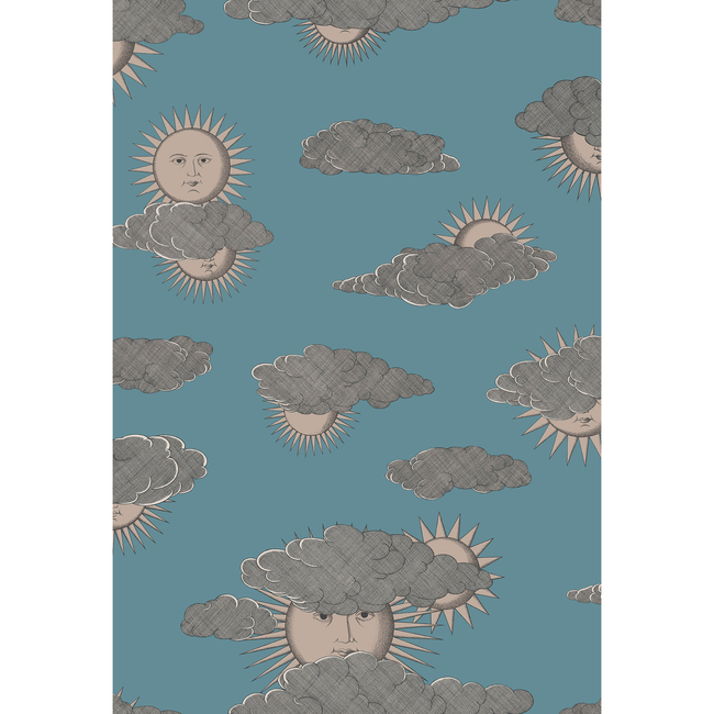 COLE & SON FORNASETTI SENZA TEMPO II SOLI E NUVOLE - TEAL 123/2010.CS.0