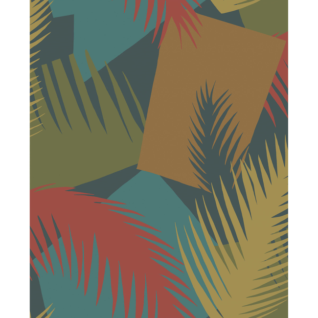 COLE & SON GEOMETRIC II DECO PALM - RED AND BLUE 105/8039.CS.0