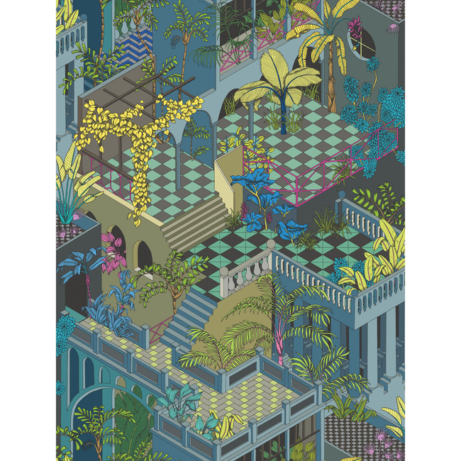 COLE & SON GEOMETRIC II MIAMI - NAVY AND PINK 105/4018.CS.0