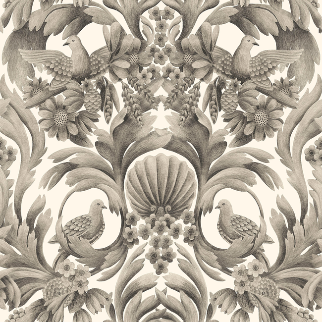 COLE & SON HISTORIC ROYAL PALACES-GREAT MASTERS GIBBONS CARVING - SOOT/STON 118/9020.CS.0
