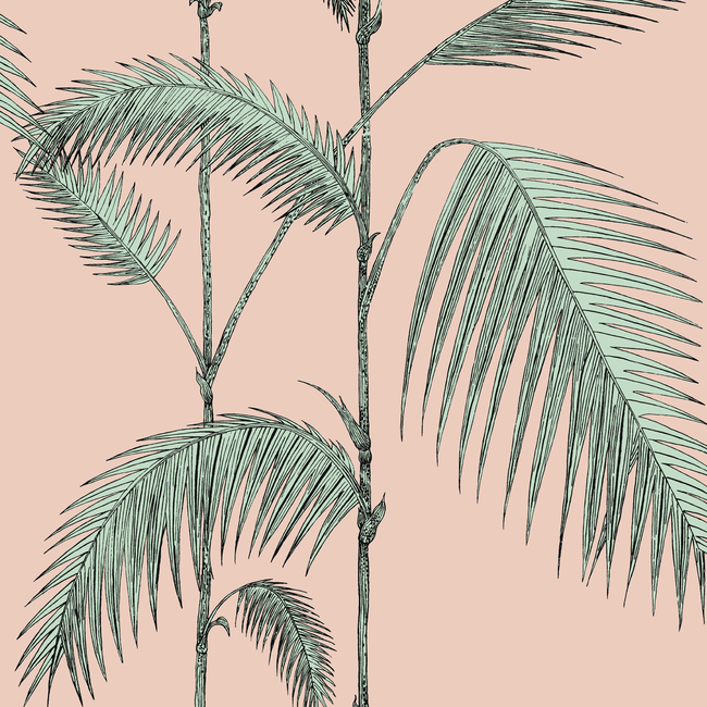COLE & SON ICONS PALM LEAVES - PLASTER PINK/MINT 112/2005.CS.0