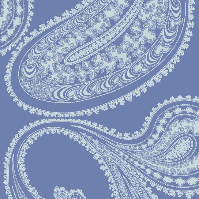 COLE & SON ICONS RAJAPUR FLOCK - BLUE/WHITE 112/9032.CS.0