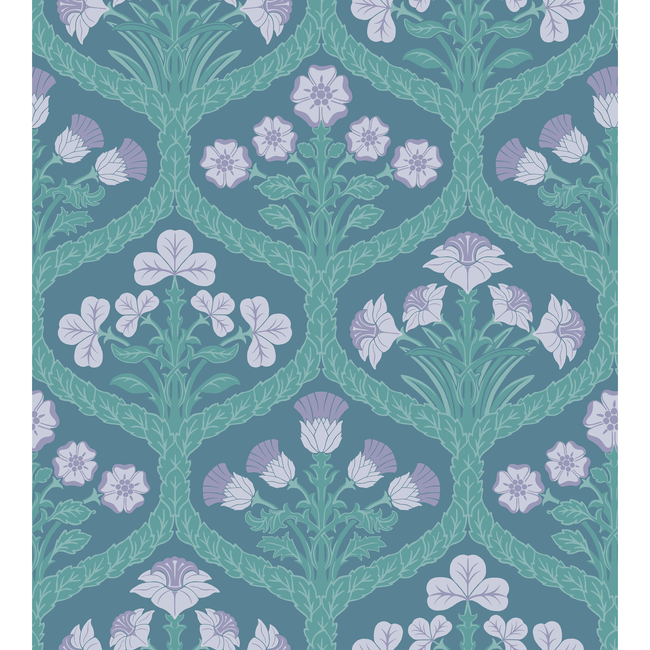 COLE & SON PEARWOOD FLORAL KINGDOM - LILAC/TEAL 116/3011.CS.0