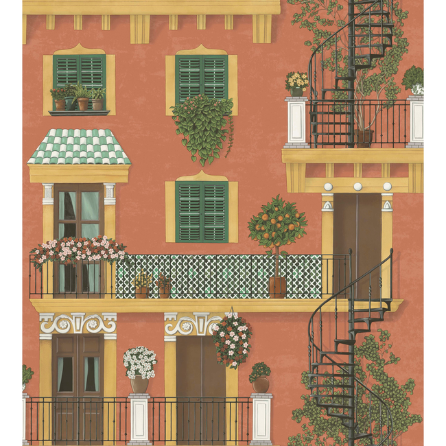 COLE & SON SEVILLE ALFARO - OCHRE/RACING CAR GREEN/TERRACOTTA 117/4011.CS.0