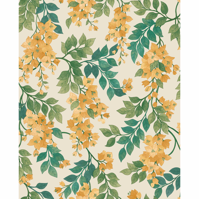 COLE & SON SEVILLE BOUGAINVILLEA - MARIGOLD/LF GRN/EMERALD/PARC 117/6018.CS.0