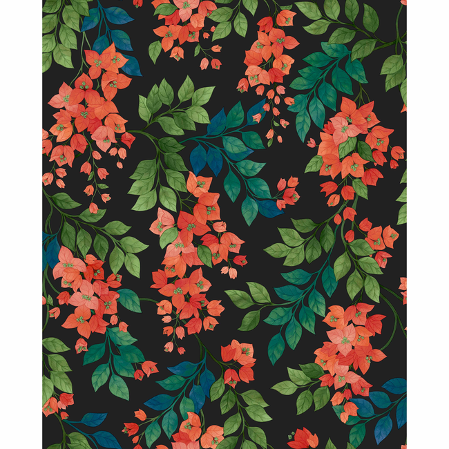 COLE & SON SEVILLE BOUGAINVILLEA - ROUGE/GREEN/C SKY/CHARCOAL 117/6017.CS.0