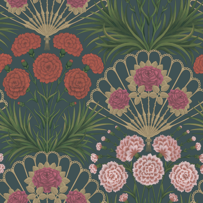 COLE & SON SEVILLE FLAMENCO FAN - MAGENTA/RED/METALLIC GLVR/INK 117/14044.CS.0