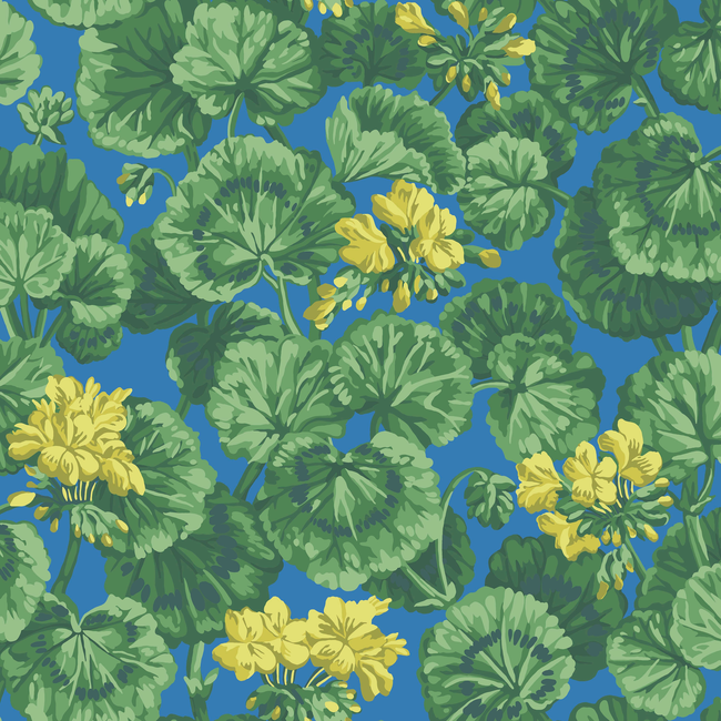 COLE & SON SEVILLE GERANIUM - LEMON/FOREST GREEN/ELECTRIC BLUE 117/11032.CS.0