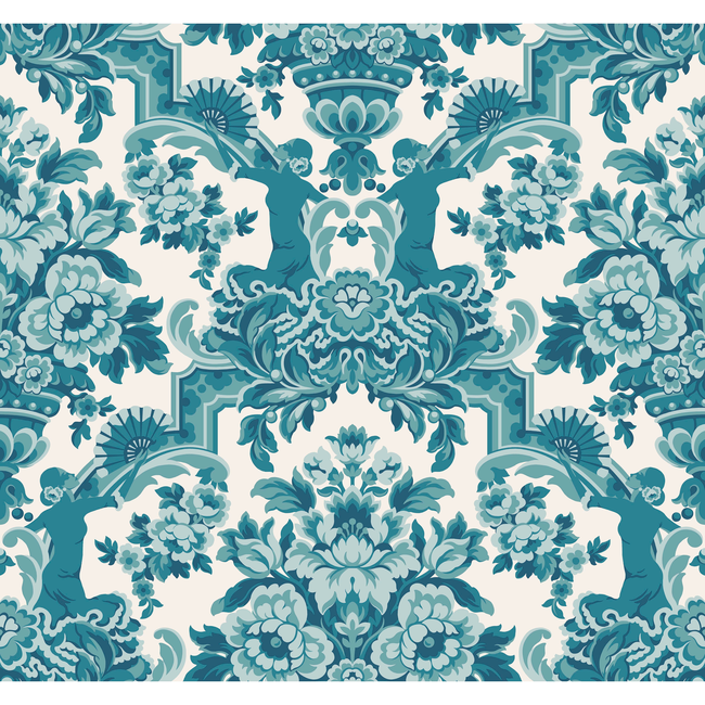 COLE & SON SEVILLE LOLA - PETROL BLUES ON WHITE 117/13042.CS.0