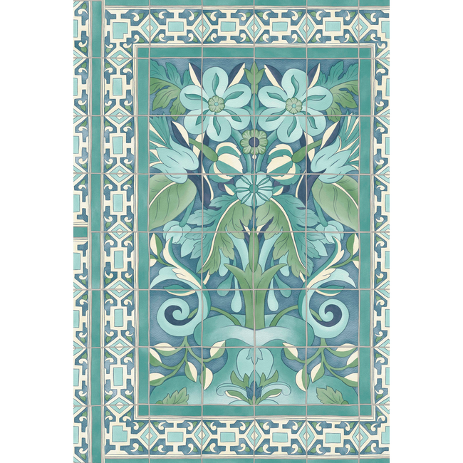 COLE & SON SEVILLE TRIANA - TEAL & DARK TEAL ON DENIM 117/5014.CS.0