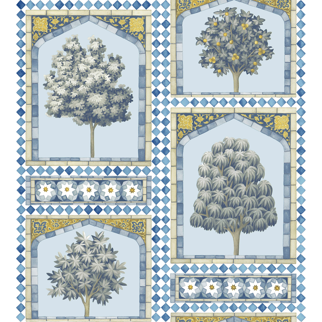 COLE & SON SULTAN'S PALACE - CHINA BLUE & OCHRE 113/10029.CS.0