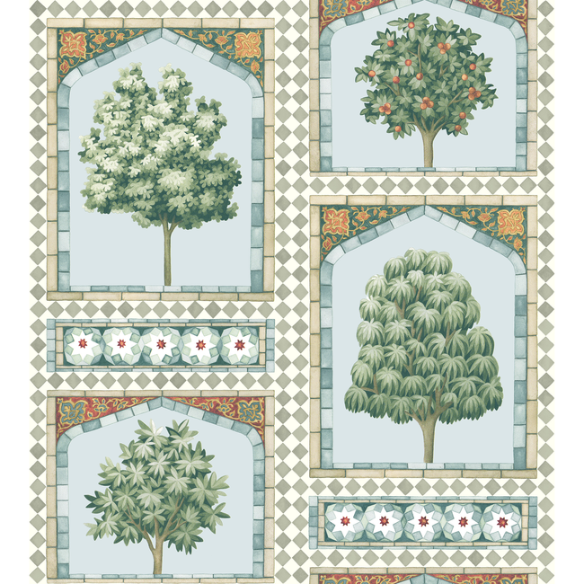 COLE & SON SULTAN'S PALACE - PRINT ROOM BLUE & DUCK EGG 113/10030.CS.0