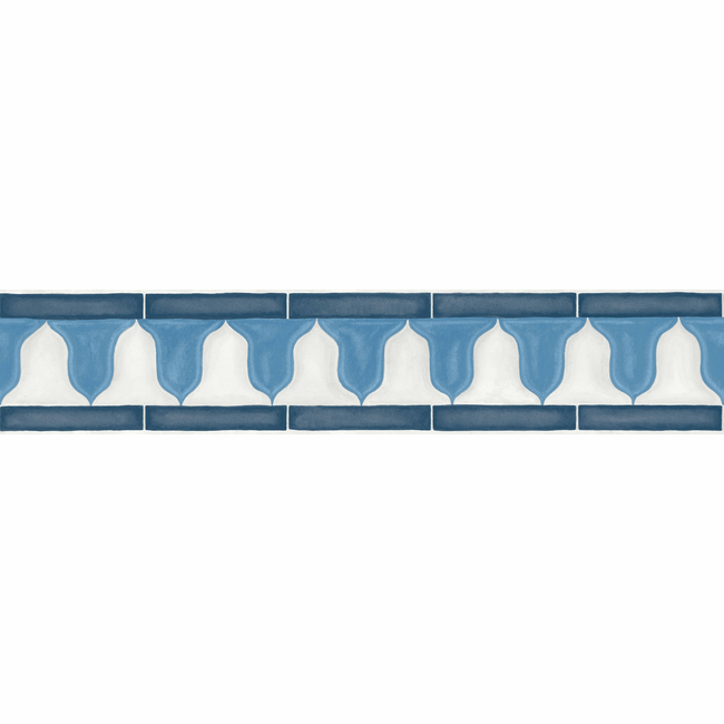 COLE & SON ZELLIGE BORDER - CHINA BLUE & WHITE 113/12036.CS.0