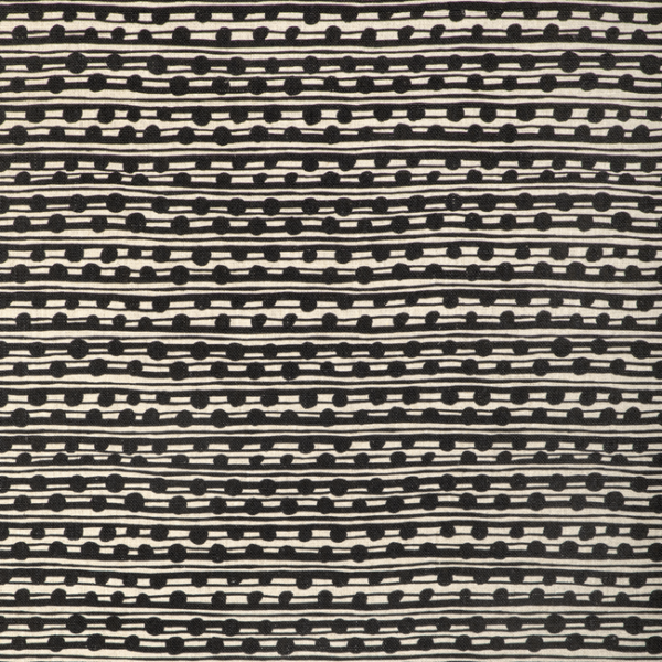 Caroline Cecil Textiles GAMAL - BLACK/NATURAL upholstery fabric swatch for sample-first furniture planning