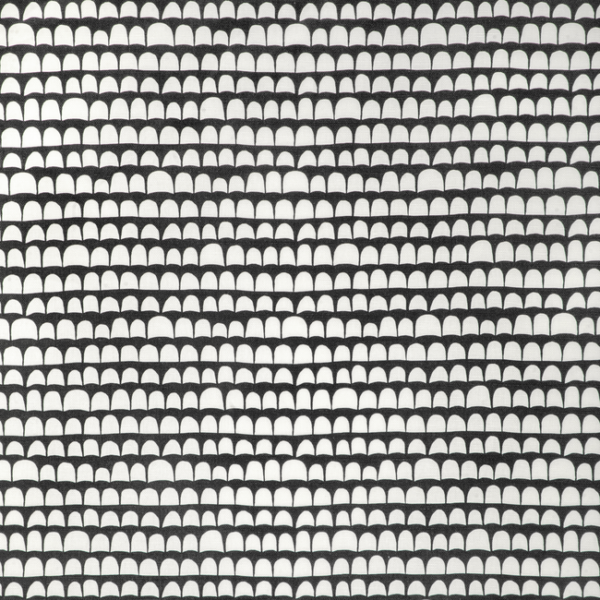 Caroline Cecil Textiles HANNU - BLACK/ECRU upholstery fabric swatch for sample-first furniture planning