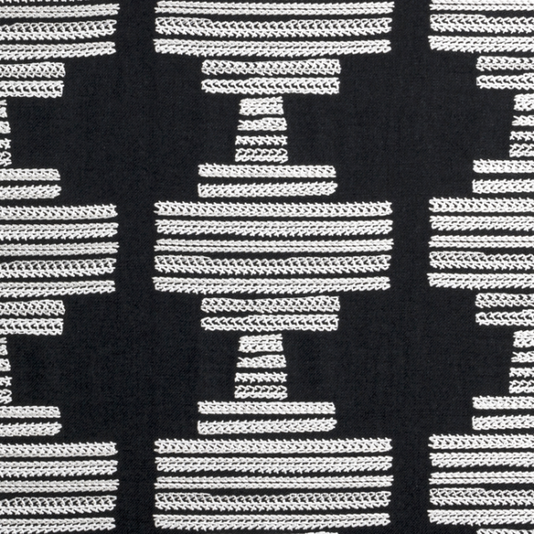 Clarke & Clarke BW1010 - BLACK/WHITE upholstery fabric swatch for sample-first furniture planning