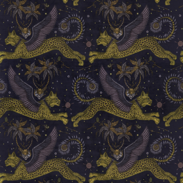 Clarke & Clarke Designer Emma J Shipley For C&C LYNX VELVET - CHARCOAL upholstery fabric swatch for sample-first furniture planning
