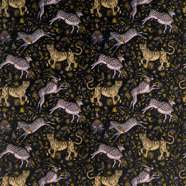 Clarke & Clarke Designer Emma J Shipley For C&C PROTEA VELVET - CHARCOAL upholstery fabric swatch for sample-first furniture planning