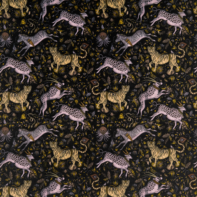 Clarke & Clarke Designer Emma J Shipley For C&C PROTEA VELVET - CHARCOAL F1479/02.CAC.0