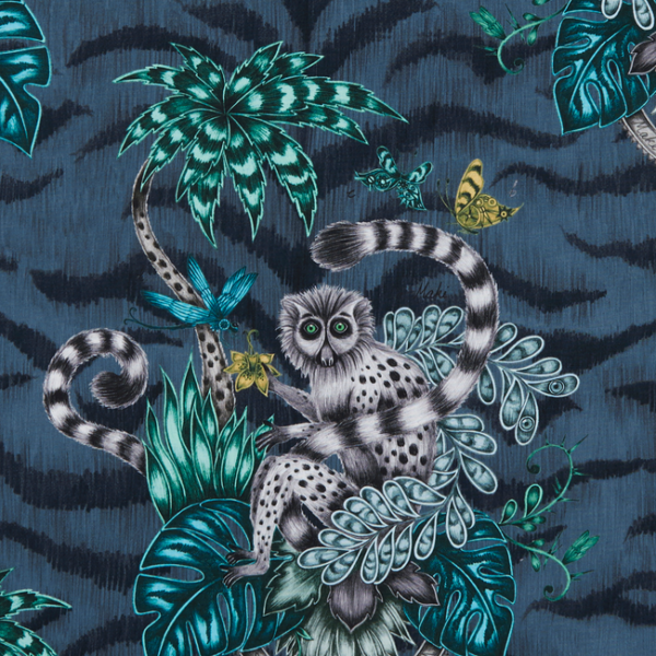 Clarke & Clarke LEMUR - NAVY upholstery fabric swatch for sample-first furniture planning