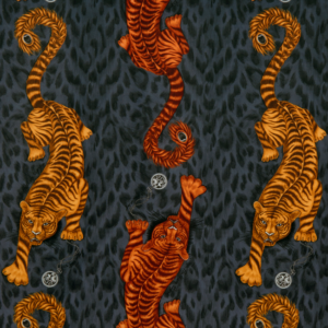 Clarke & Clarke Tigris Velvet - Flame upholstery fabric swatch