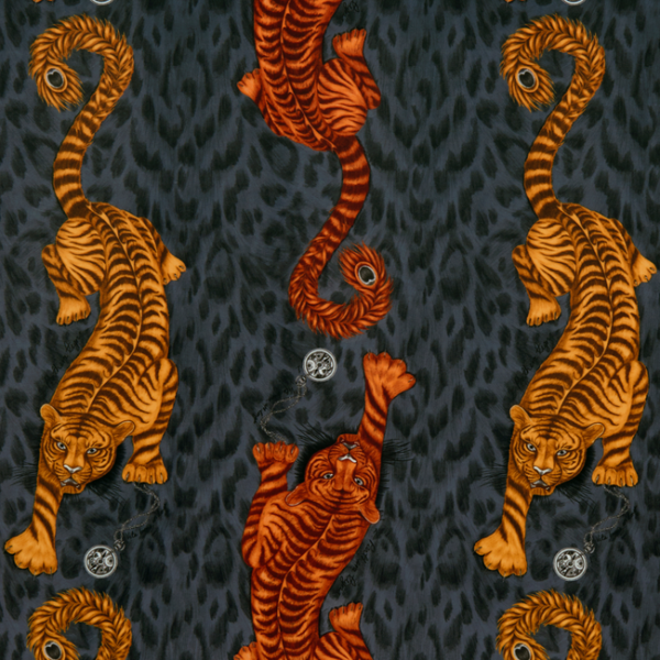 Clarke & Clarke TIGRIS VELVET - FLAME upholstery fabric swatch for sample-first furniture planning