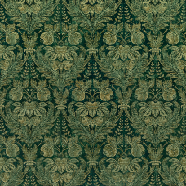G P & J BAKER COROMANDEL LAPURA VELVET - EMERALD upholstery fabric swatch for sample-first furniture planning