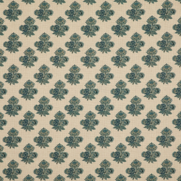 G P & J BAKER COROMANDEL SMALL PRINTS POPPY PAISLEY - INDIGO upholstery fabric swatch for sample-first furniture planning
