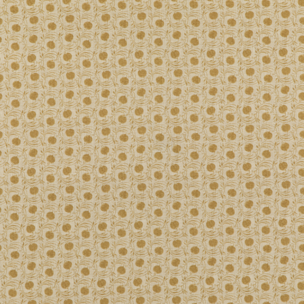 G P & J BAKER COROMANDEL SMALL PRINTS SEED POD - OCHRE upholstery fabric swatch for sample-first furniture planning