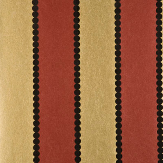G P & J BAKER EMPEROR'S GARDEN VALENTINO STRIPE FLOCK - RED/GOLD BW45003.1.0 - Limited Stock