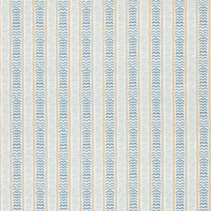G P & J Baker X Kit Kemp Wriggle Room - Blue/yellow upholstery fabric swatch