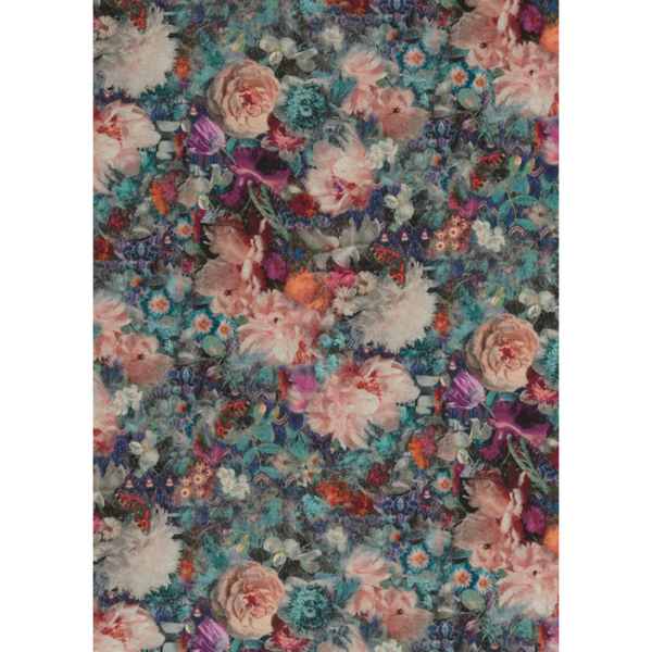 G P & J BAKER HISTORIC ROYAL PALACES ROYAL GARDEN LINEN - JEWEL upholstery fabric swatch for sample-first furniture planning