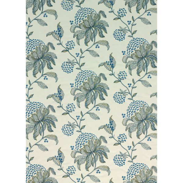 G P & J BAKER LARKHILL SILWOOD - INDIGO upholstery fabric swatch for sample-first furniture planning