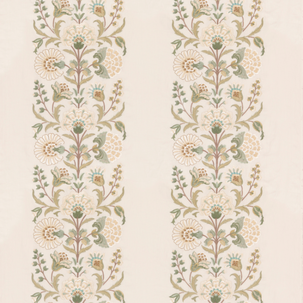 G P & J BAKER ORIGINAL BRANTWOOD FABRIC ANNESLEY - GREEN upholstery fabric swatch for sample-first furniture planning