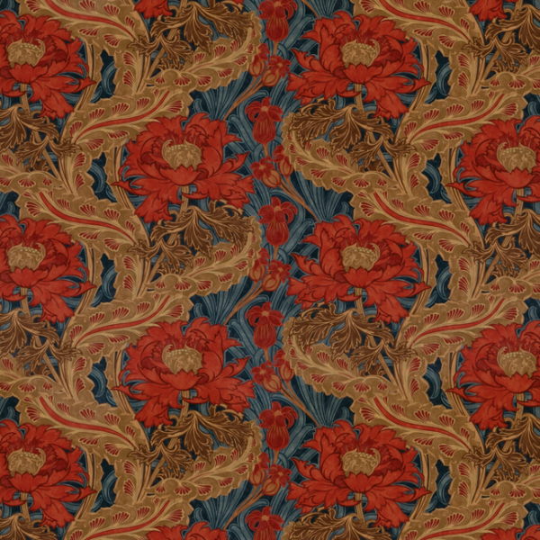 G P & J BAKER ORIGINAL BRANTWOOD FABRIC BRANTWOOD VELVET - RED/BLUE BP10970.2.0