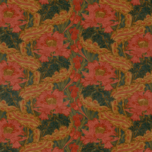 G P & J BAKER ORIGINAL BRANTWOOD FABRIC BRANTWOOD VELVET - ROSE/GREEN upholstery fabric swatch for sample-first furniture planning