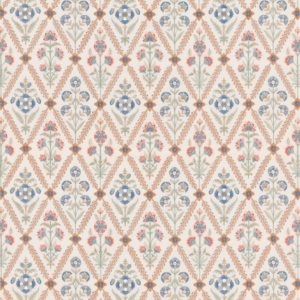 G P & J Baker Original Brantwood Fabric Perrycroft - Coral upholstery fabric swatch