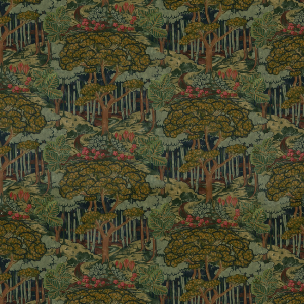 G P & J BAKER ORIGINAL BRANTWOOD FABRIC RUSKIN VELVET - EMERALD upholstery fabric swatch for sample-first furniture planning
