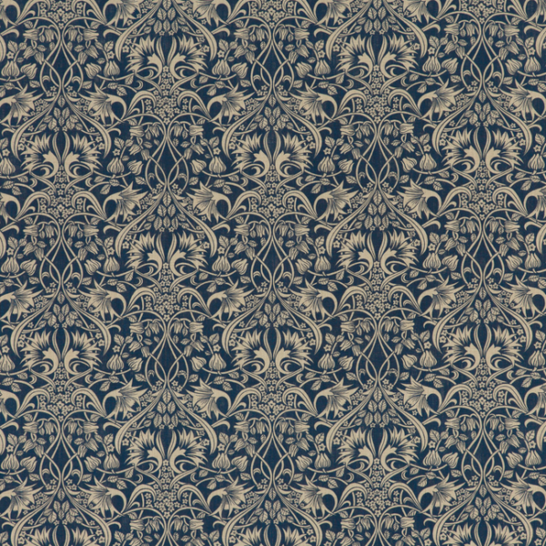 G P & J BAKER ORIGINALS V FRITILLERIE - INDIGO upholstery fabric swatch for sample-first furniture planning