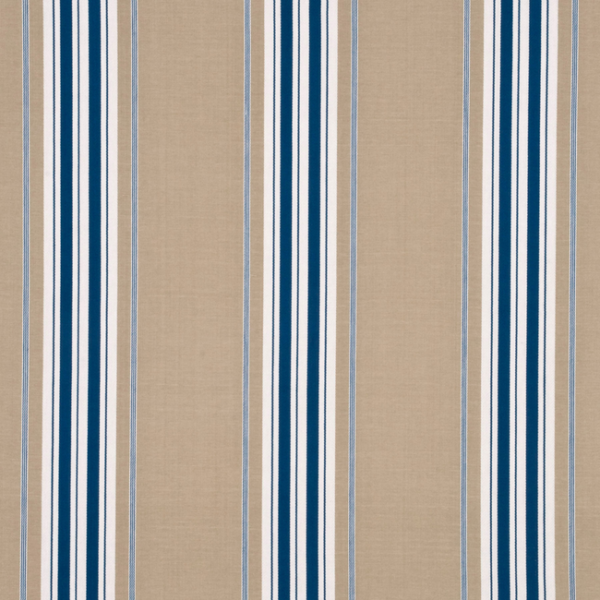 G P & J BAKER SHERBOURNE STRIPE - INDIGO upholstery fabric swatch for sample-first furniture planning