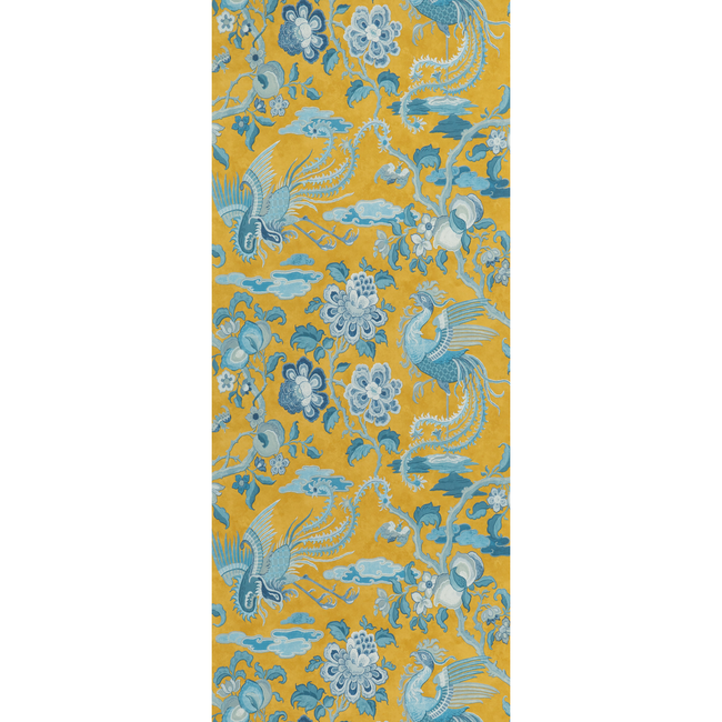 G P & J BAKER SIGNATURE II WALLPAPERS CHIFU - OCHRE/BLUE BW45087.4.0