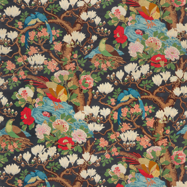 G P & J BAKER SIGNATURE VELVETS ROCKBIRD VELVET - INDIGO upholstery fabric swatch for sample-first furniture planning