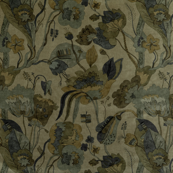 G P & J Baker CALIFORNIA VELVET - DENIM/MOLE upholstery fabric swatch for sample-first furniture planning